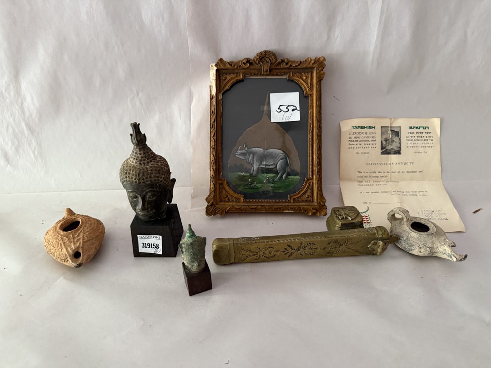 Thai Heads, Oil Lamps: Thai heads, oil lamps, (6) total. NOTE: Item to be picked up at 64 East 80th St., New York, NY. Deadline for pick-up is July 31st. Please call our front desk at 978-927-2223 to schedule pick-up.
