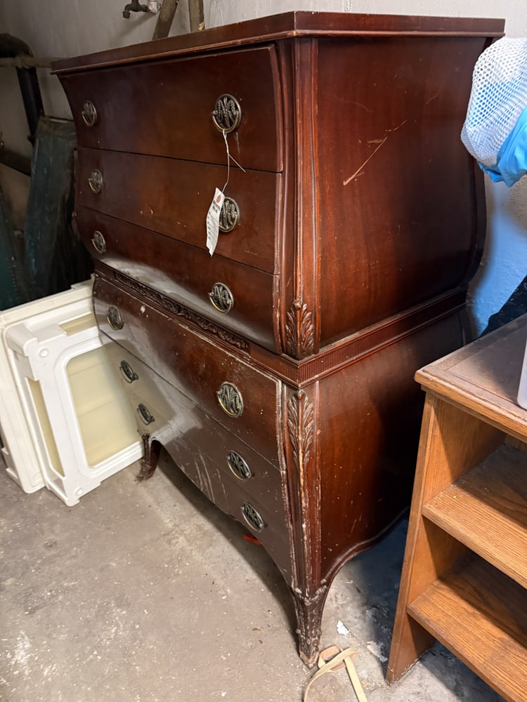 Tall Mahogany Chest: Tall mahogany chest. NOTE: Item to be picked up at 64 East 80th St., New York, NY. Deadline for pick-up is July 31st. Please call our front desk at 978-927-2223 to schedule pick-up.