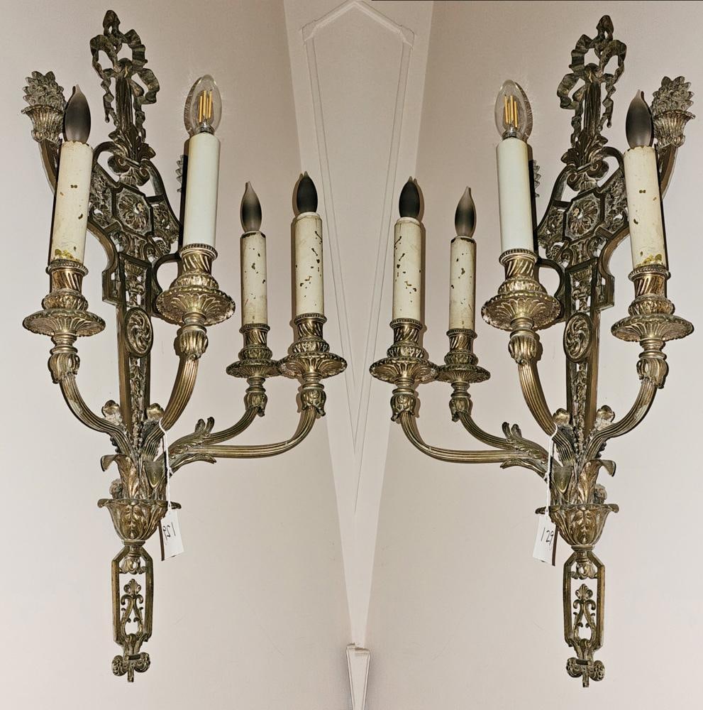 Pair of French Bronze Sconces (1 of 3)