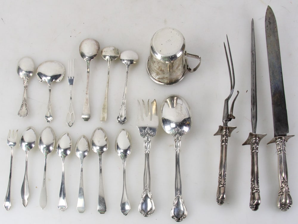 Assorted Sterling Flatware and Child's Cup - 12