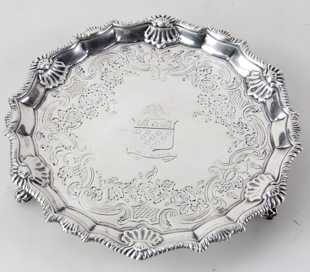 Ebenezer Coker 1764-65 Sterling Salver, London (1 of 1)