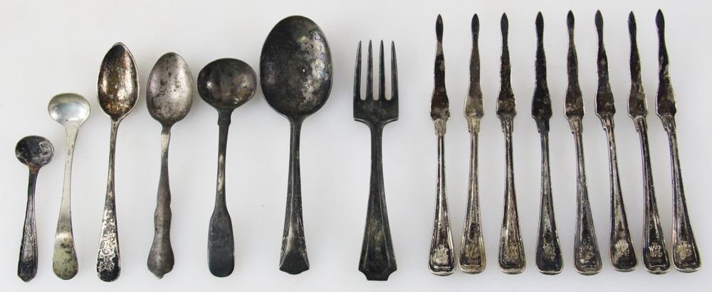 Assorted Sterling, Fork, Picks, Spoons (1 of 1)