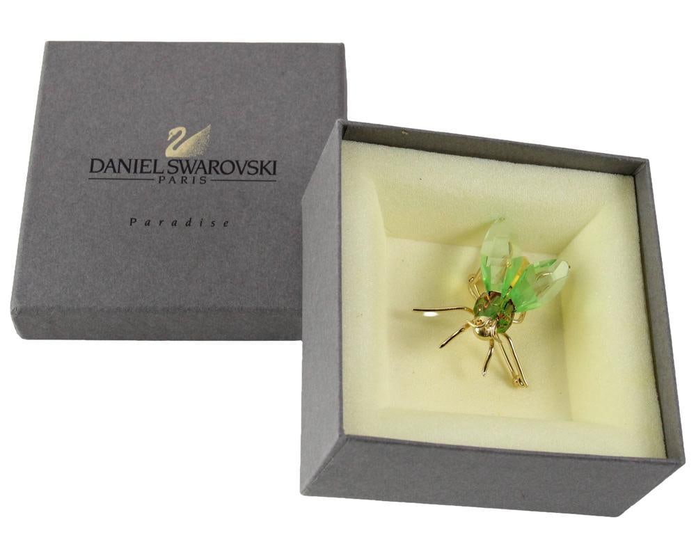 Swarovski Sterling Colored Insect Brooch: Swarovski sterling colored insect brooch, approximately 2" L, in original gift box. Approximately 0.8 troy oz TW. Provenance: Littleton, Massachusetts collection.