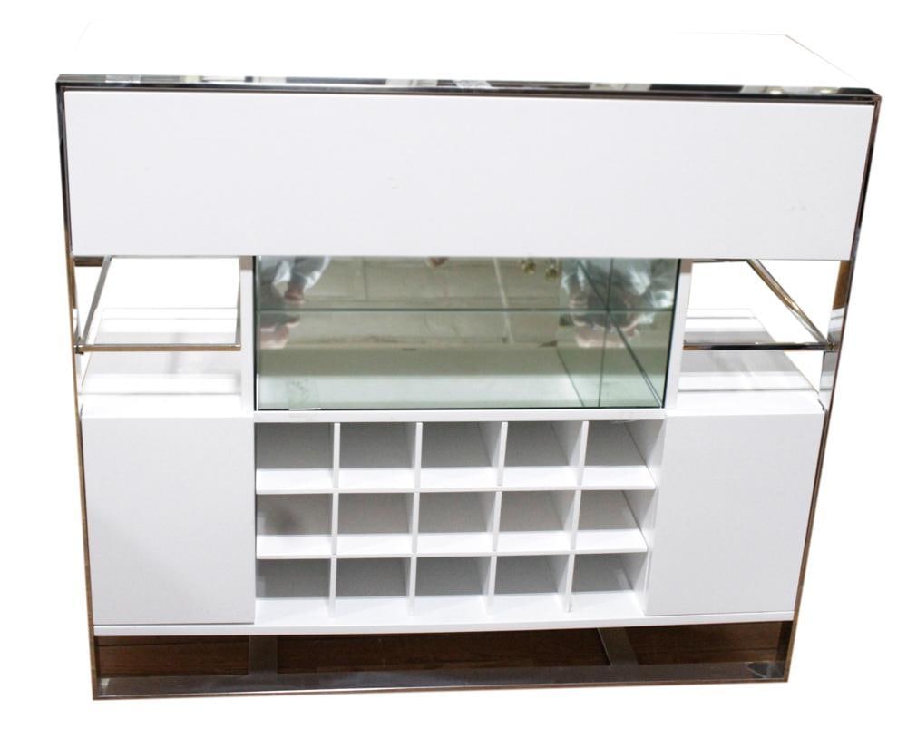 White Lacquered Bar and Wine Holder (1 of 6)
