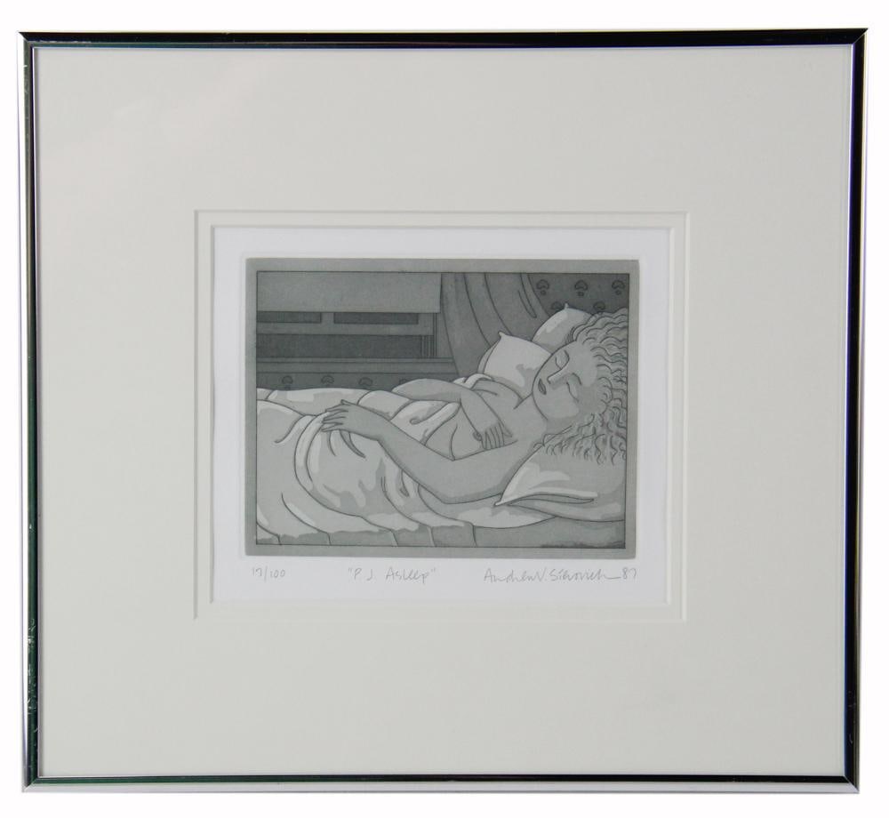 Andrew Stevovich, "P.J. Asleep", Etching and Aquatint (1 of 8)