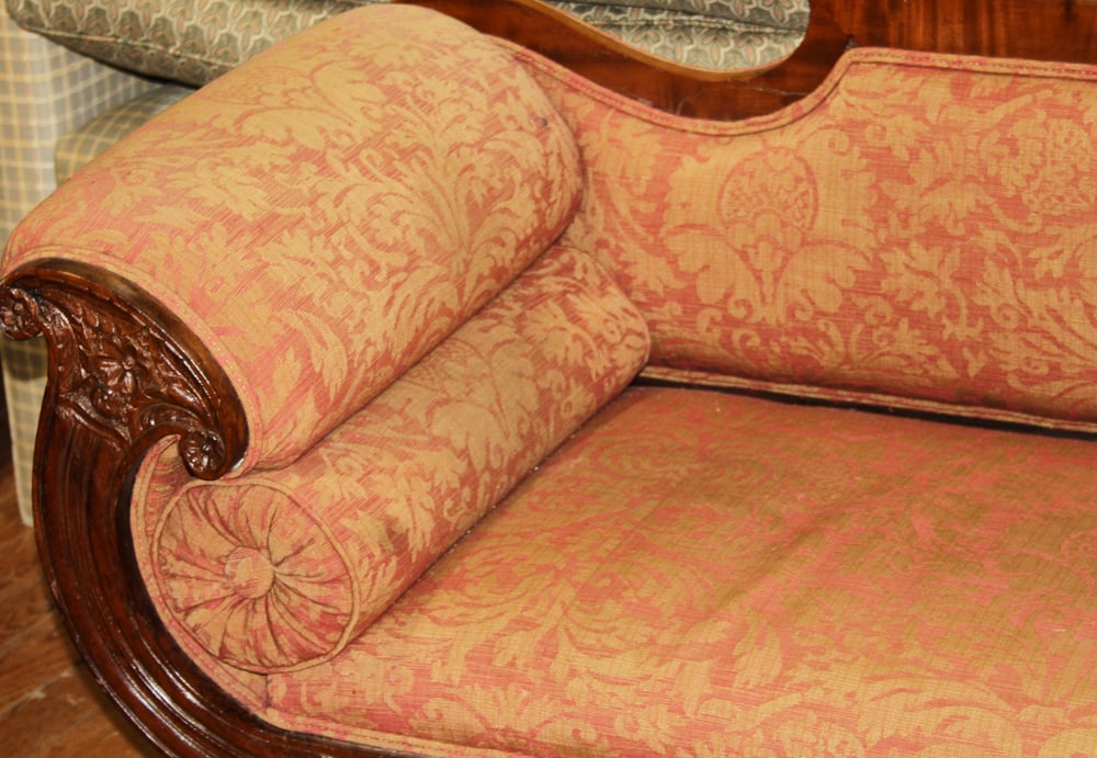 Late 19thC Walnut Empire Sofa - 3