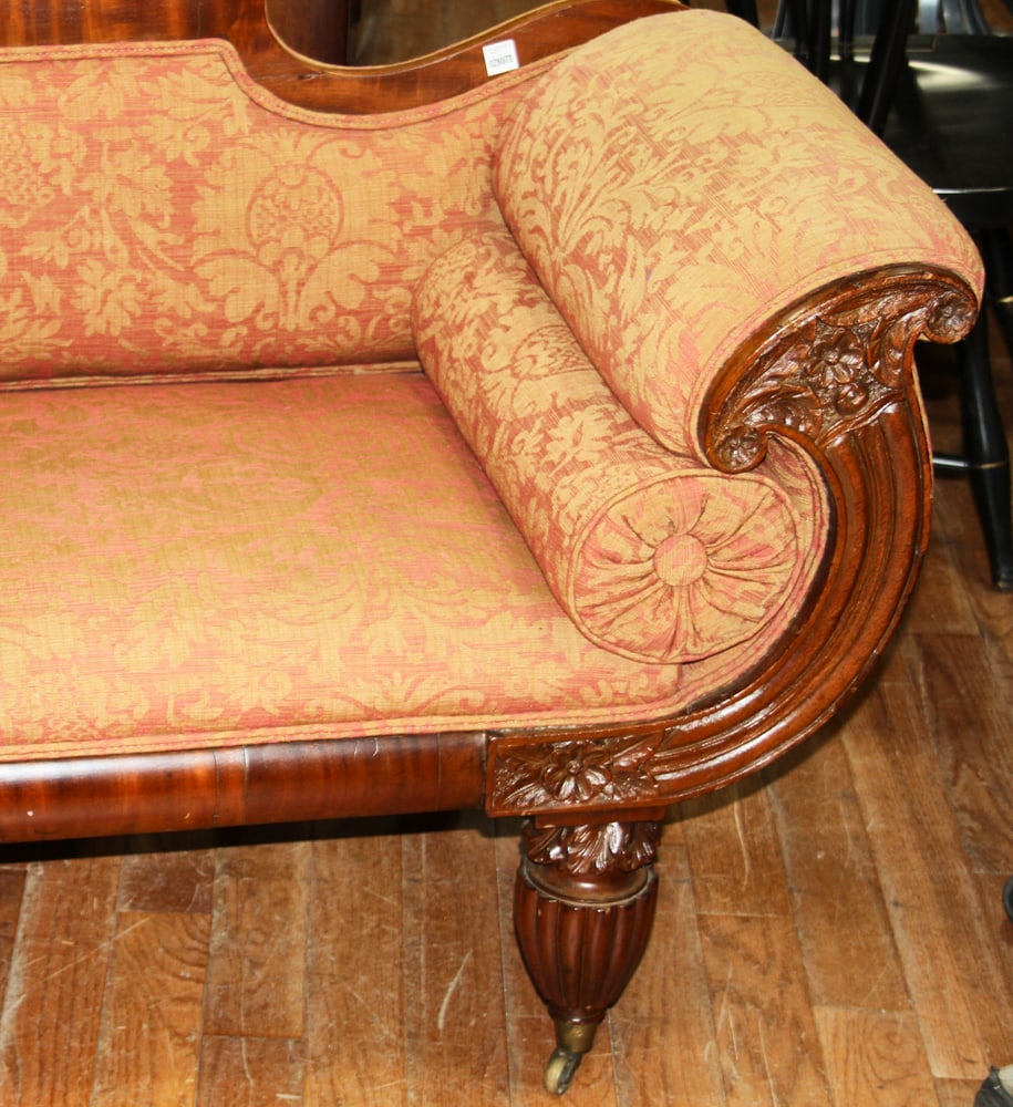 Late 19thC Walnut Empire Sofa - 5
