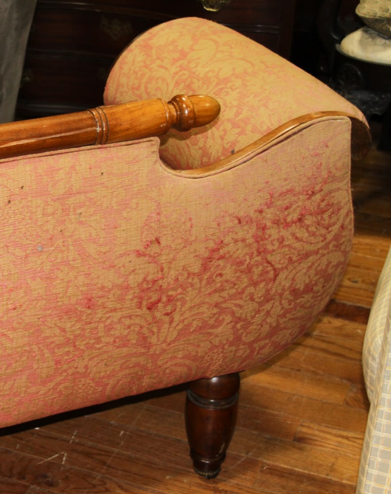 Late 19thC Walnut Empire Sofa - 8