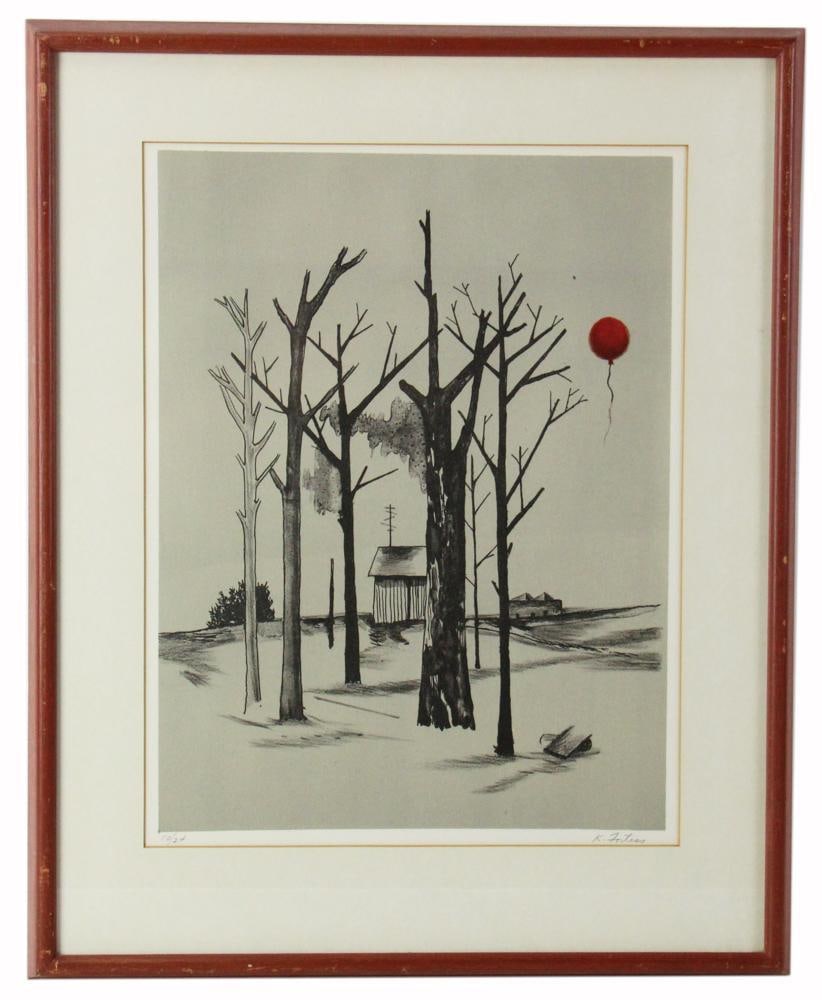 Karl Fortess, Lithograph, Circa 1966: Karl Fortess (Belgian, 1907-1993), lithograph, circa 1966, edition of 24, signed L/R margin, 16" x 12" (image). Provenance: Former collection of Robert and Claire Gilson of Chestnut Hill, Massachusett