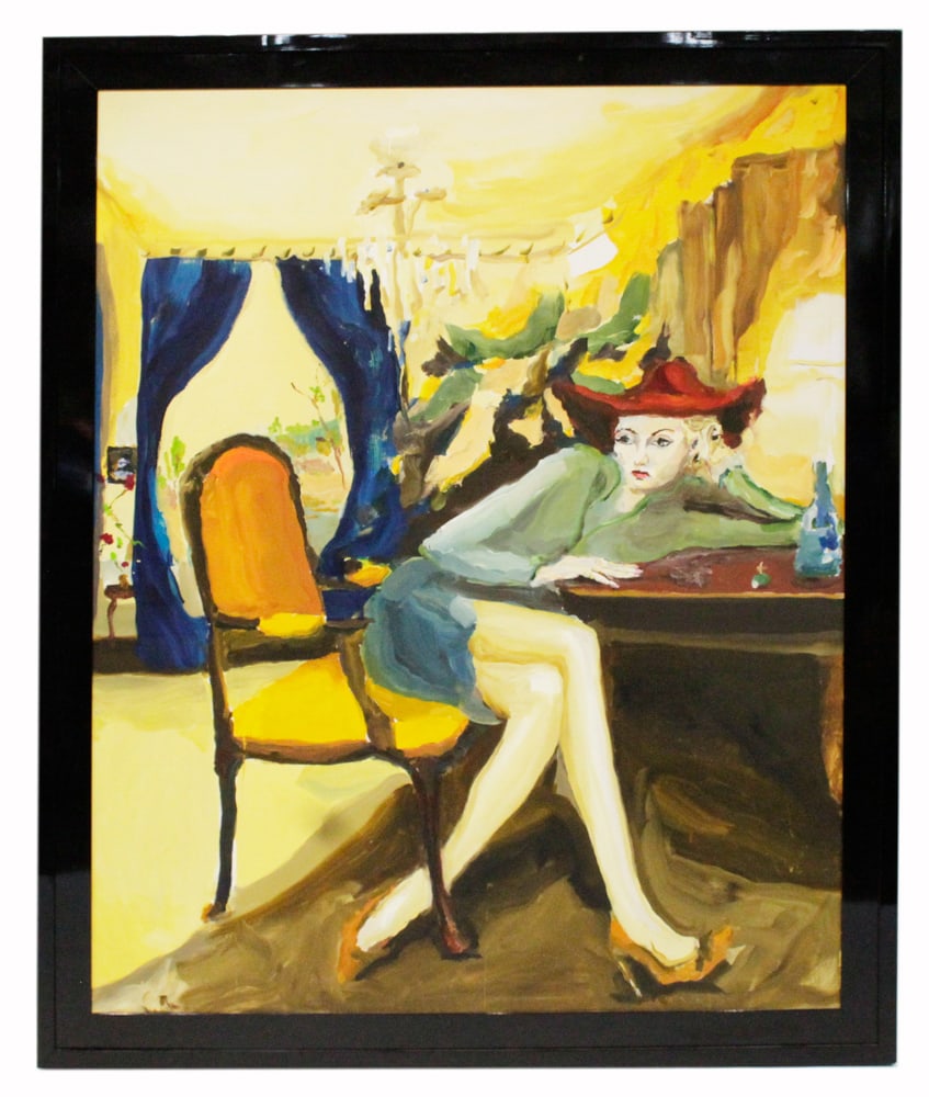 Bradley Wood, "Beatrice", Oil on Canvas: Bradley Wood, "Beatrice", oil on canvas, signed, 60" x 48". Paid $8500 in 2018. Provenance: River Forest, Illinois estate. PLEASE NOTE: On KaminskiLIVE, lots valued at over $3,000 are designated as Pr