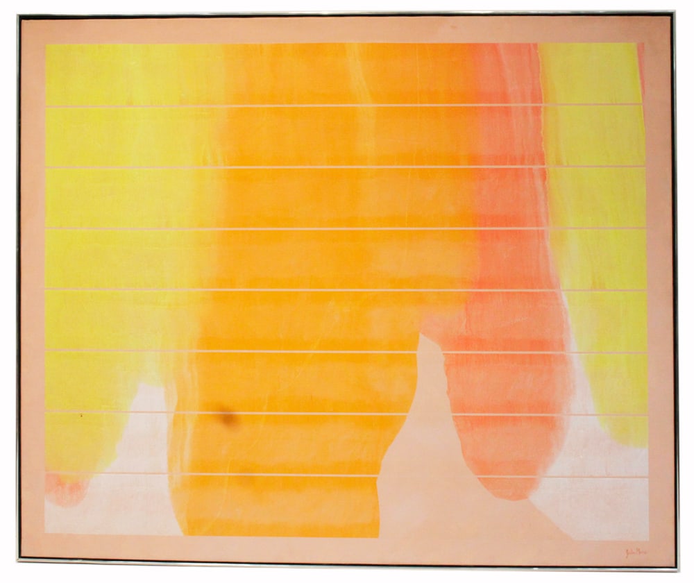 Julia Marc, Abstract, Acrylic on Canvas: Julia Marc (French/American, b.1940), abstract, acrylic on canvas, 76" x 60". Known for large-scale colorful abstractions; work to $30,000 at auction; handled by RoGallery. Provenance: David Laurence 