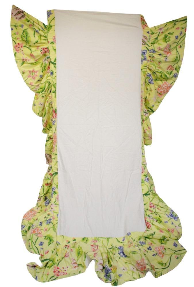 Bed Dust Ruffle with Chinoiserie Print (1 of 6)