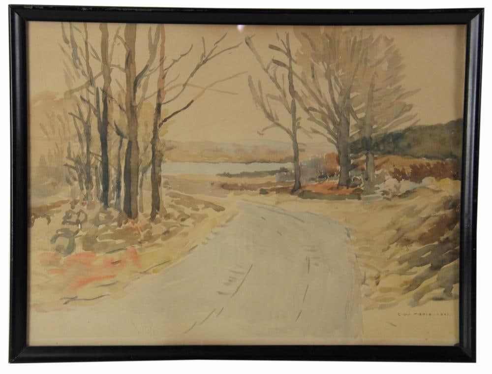 C.W. Pierce, Winter Roadside, Watercolor (1 of 8)