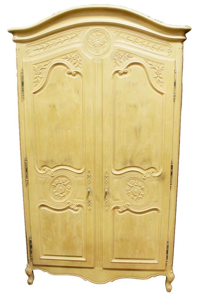 French Country Carved Two Door Armoire (1 of 1)