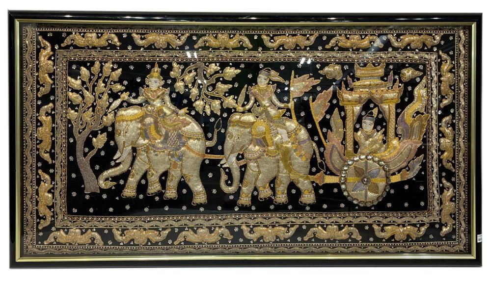 Thai Silver and Beaded Wall Tapestry (1 of 10)