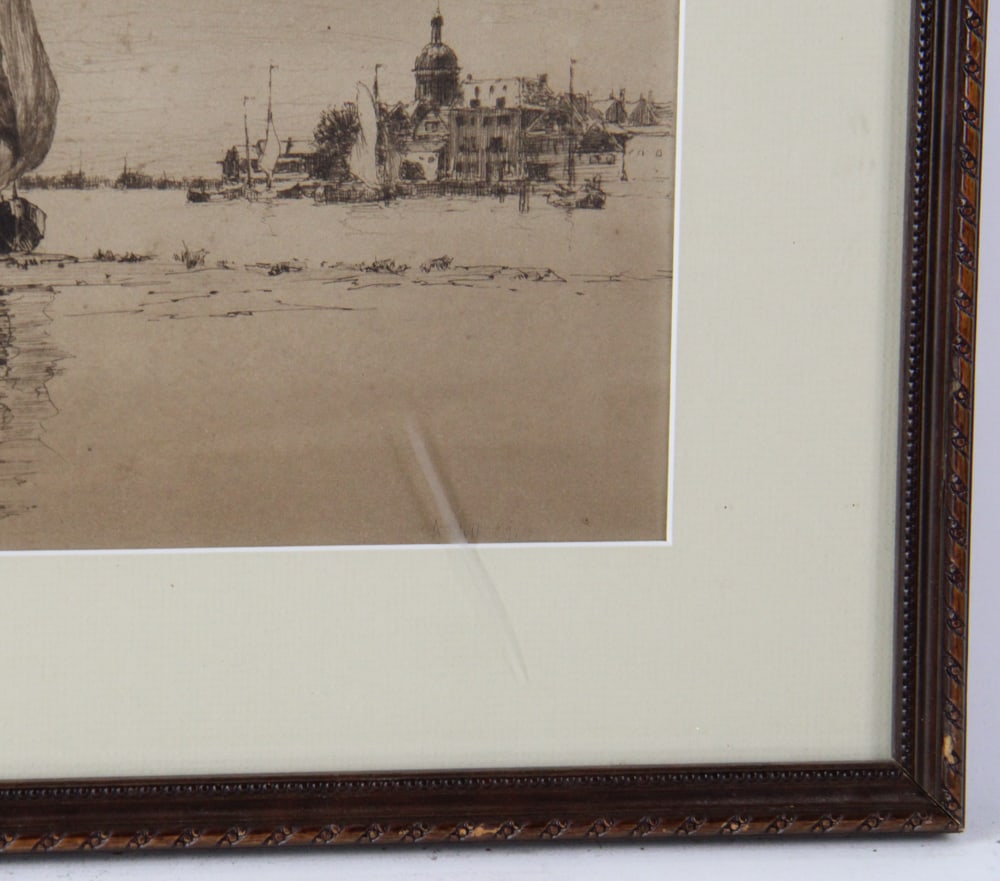 C.A. Platt, Sailboats on River, Etching - 4