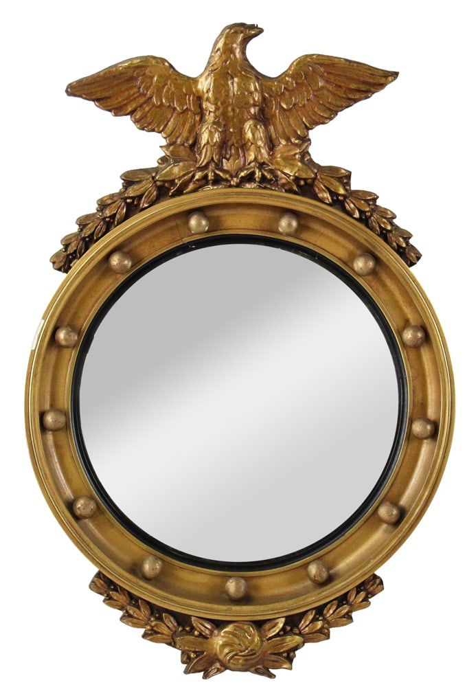 American Federal-style Gilt Eagle Convex Mirror (1 of 7)