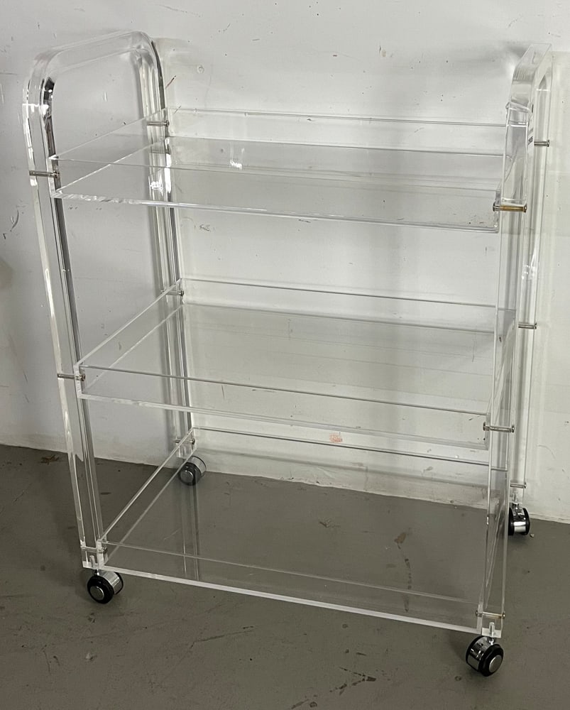 Lucite Rolling Tea Cart - 2