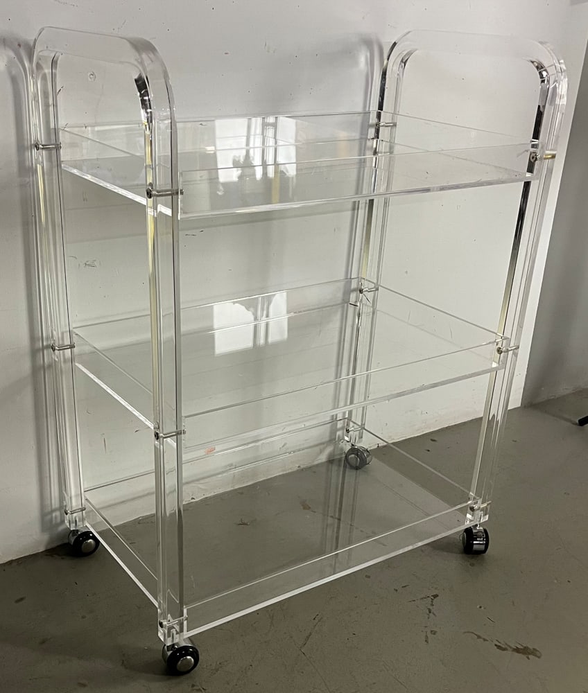 Lucite Rolling Tea Cart - 3