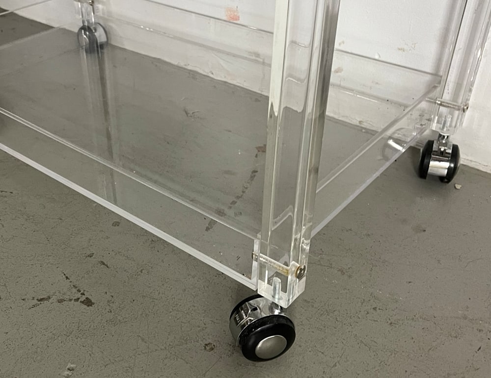 Lucite Rolling Tea Cart - 5