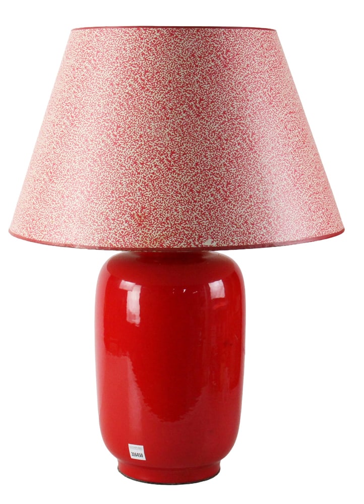 C1980s Bitossi Studios, Italy, Red Ceramic Table Lamp (1 of 8)