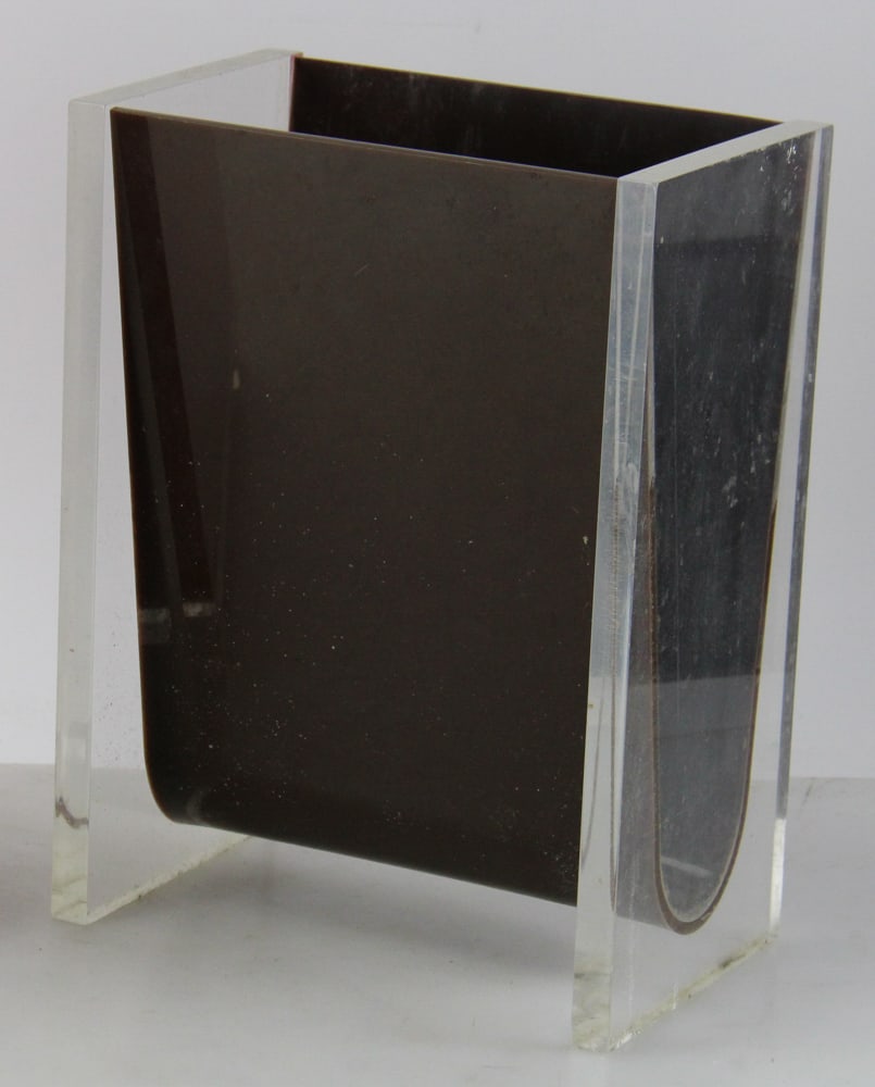 Two C1980s Lucite Wastebaskets - 3