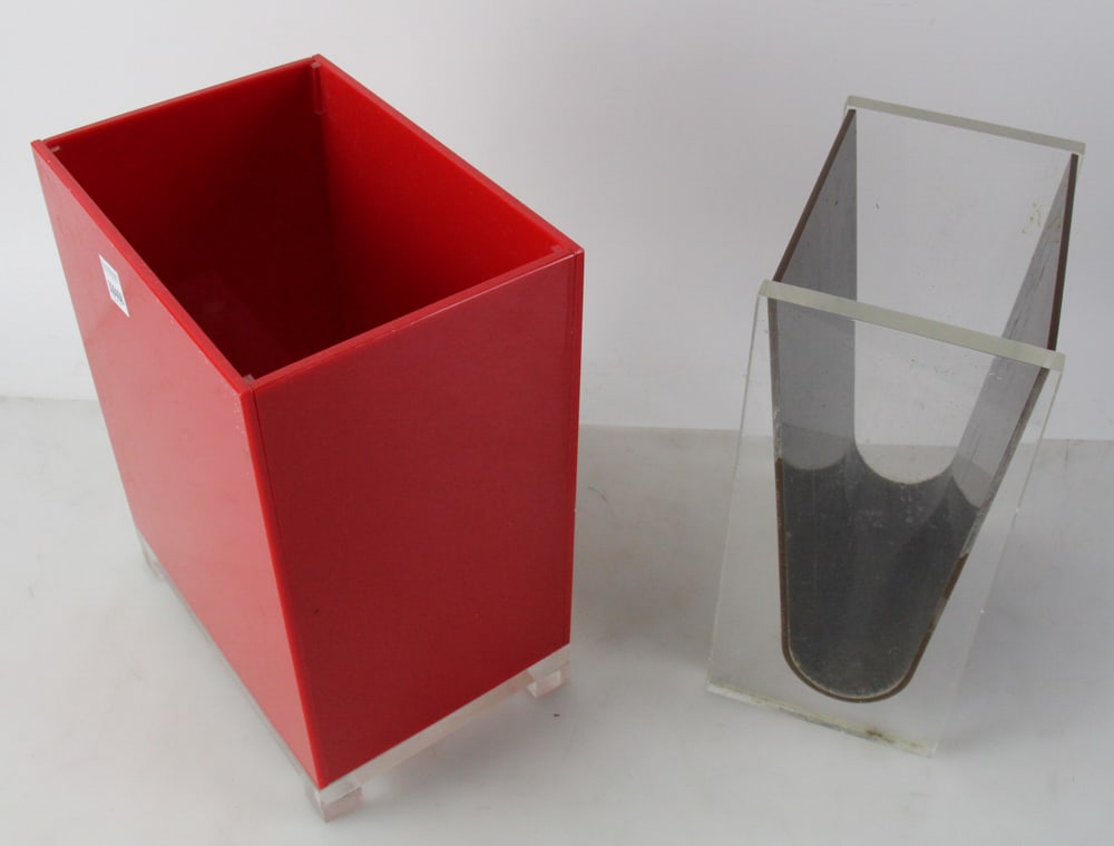 Two C1980s Lucite Wastebaskets - 5