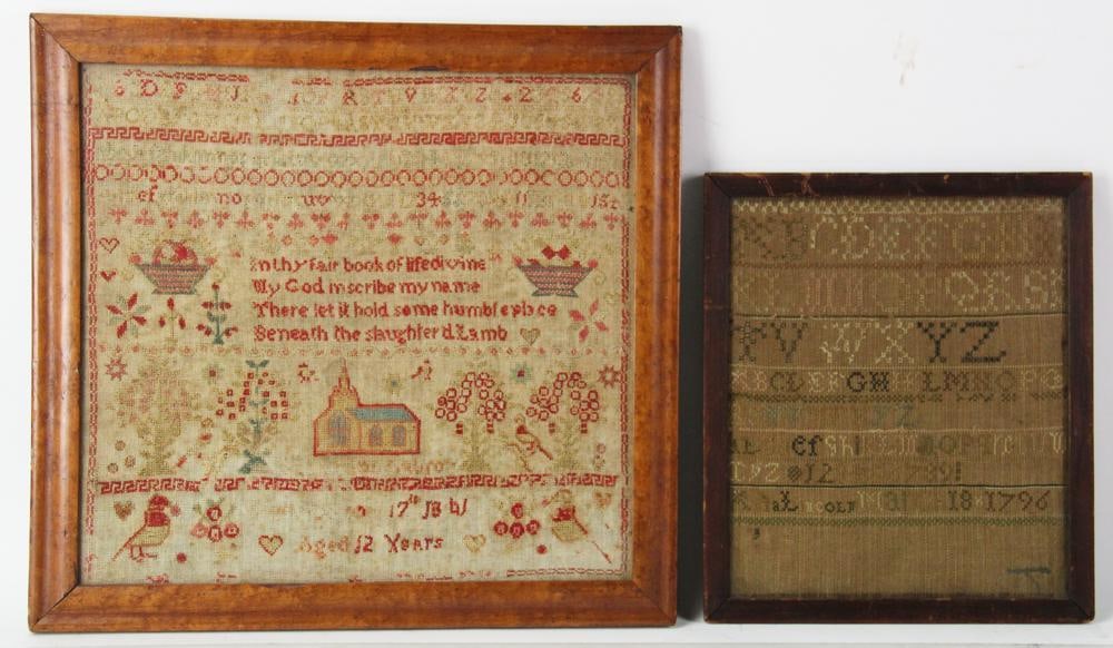 Two Antique Samplers, 1796 and 1841 (1 of 1)