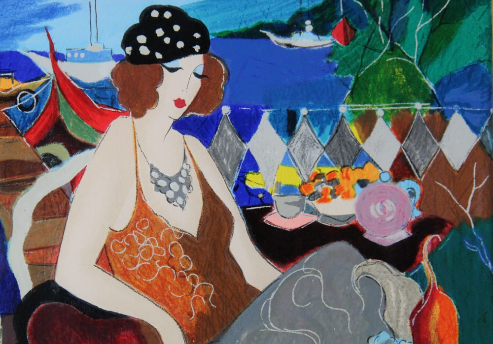 Itzchak Tarkay, "Normandy Cafe", Serigraph - 4