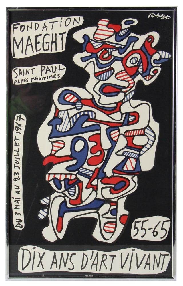 J. Dubuffet, Arte Paris Pring: J. Dubuffet, Arte Paris print, 24" x 14 1/2". Provenance: From an old New England estate.