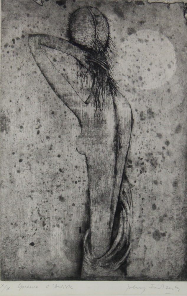 Nude, Etching, Framed - 3