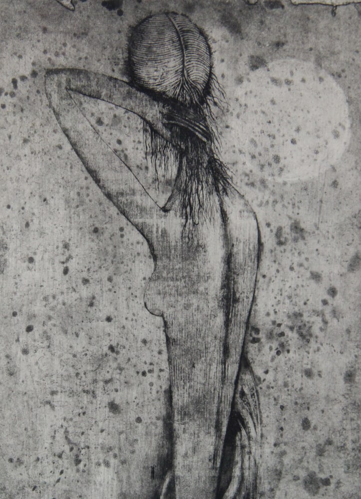 Nude, Etching, Framed - 4