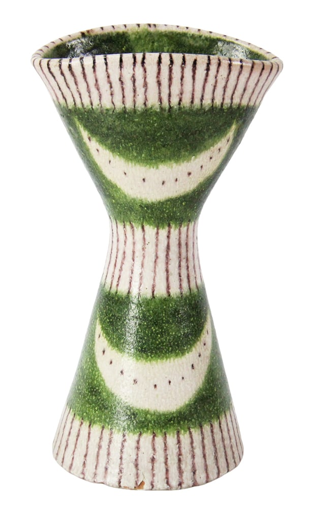 Italian Gambone Pottery Vase: Italian Gambone pottery vase, 12" x 7". Provenance: From an old New England estate.