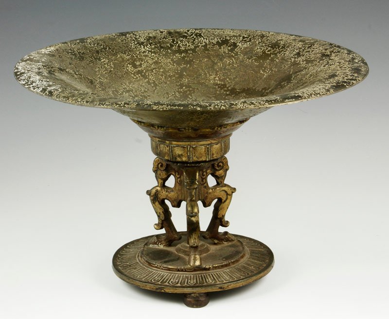 Oscar Bach Studios NY Center Piece: Oscar Bach Studios NY centerpiece, bronze, signed on base, 7 3/4"h.