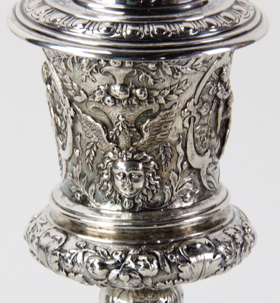 Repousse Silver Covered Chalice - 4