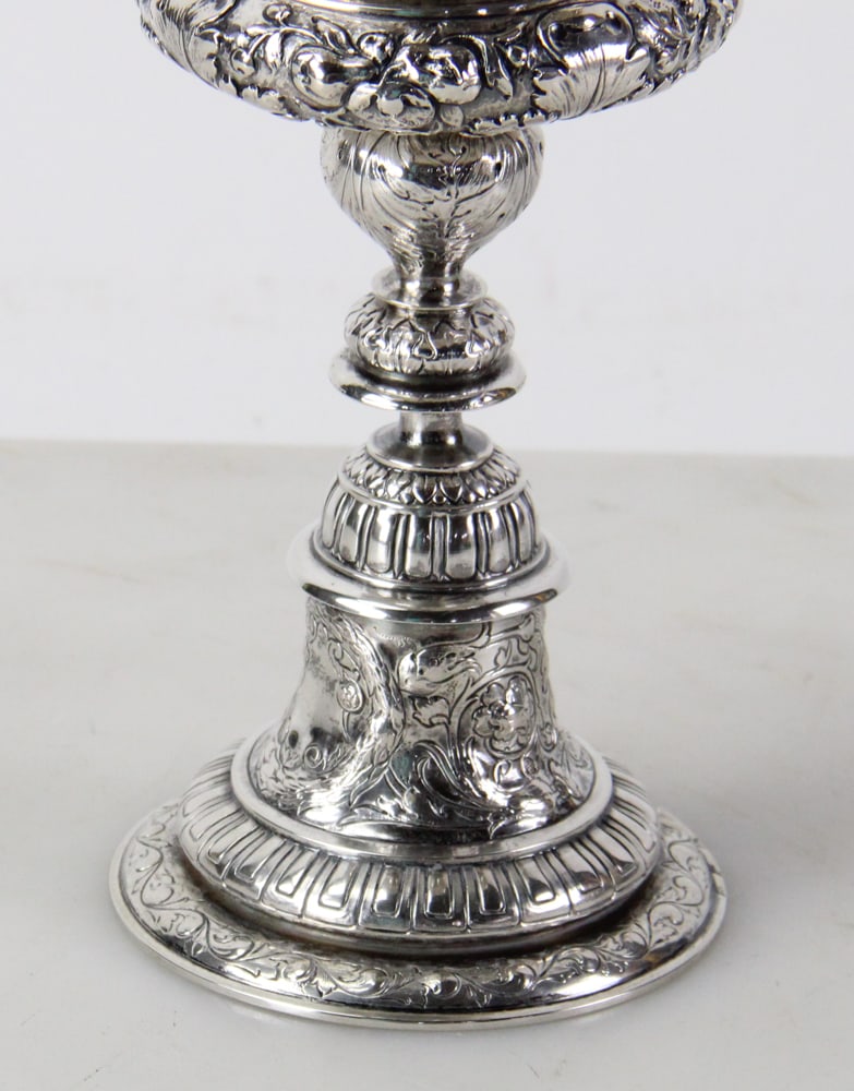 Repousse Silver Covered Chalice - 5