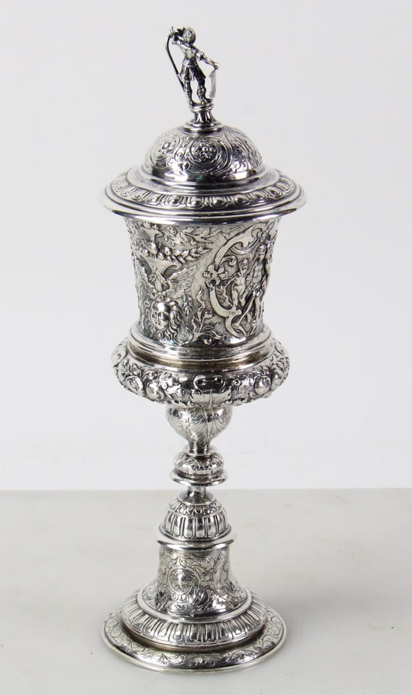Repousse Silver Covered Chalice - 7