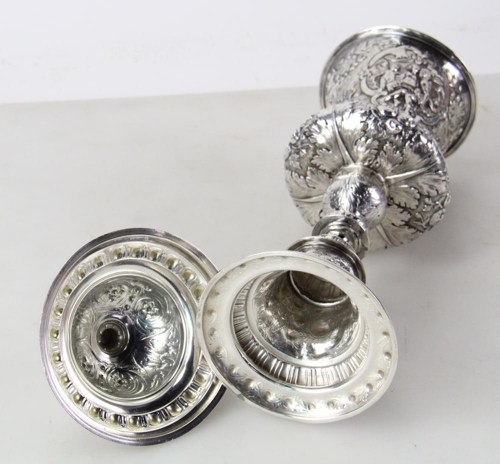 Repousse Silver Covered Chalice - 9