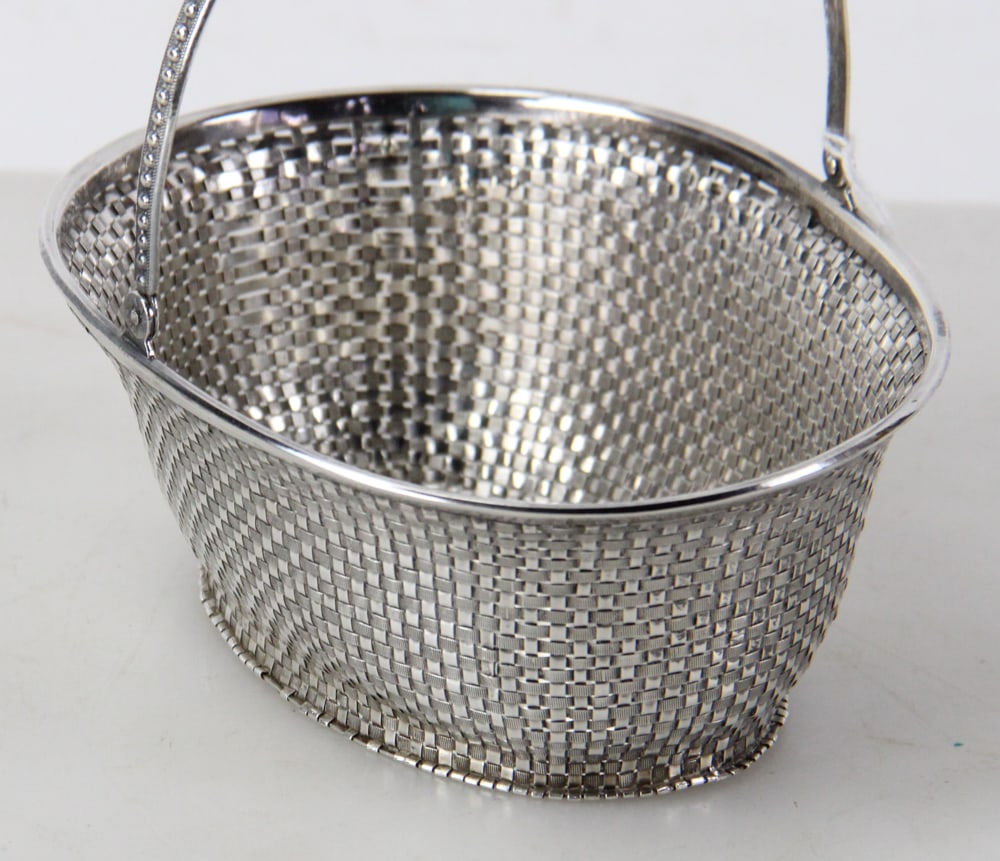 Woven Silver Handled Basket - 4