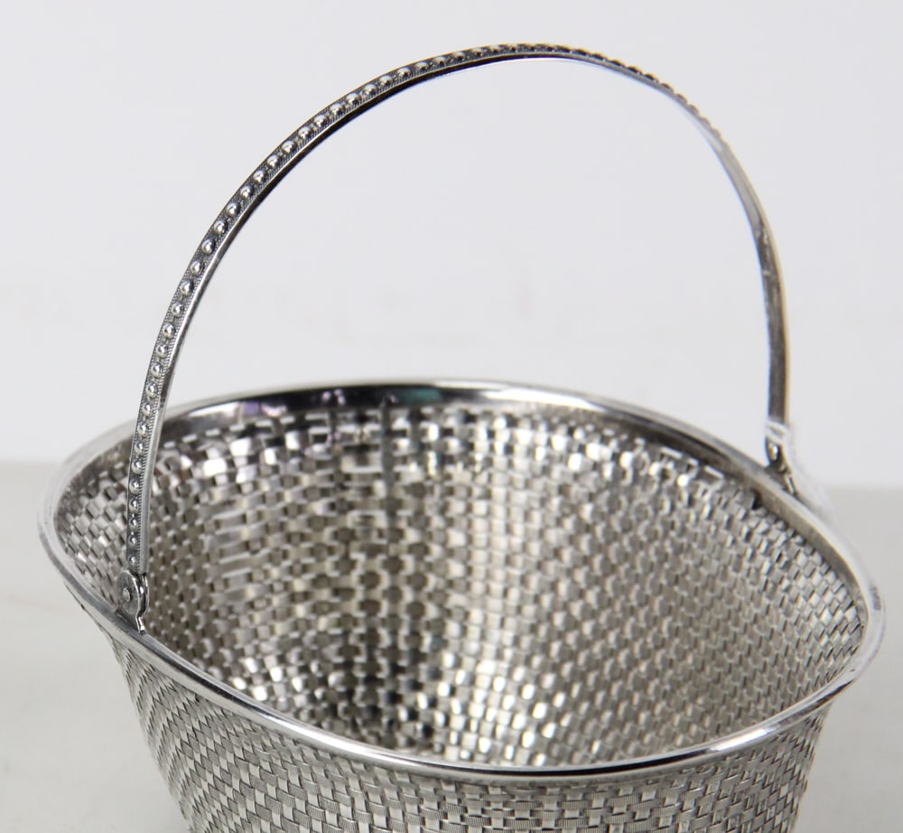 Woven Silver Handled Basket - 5