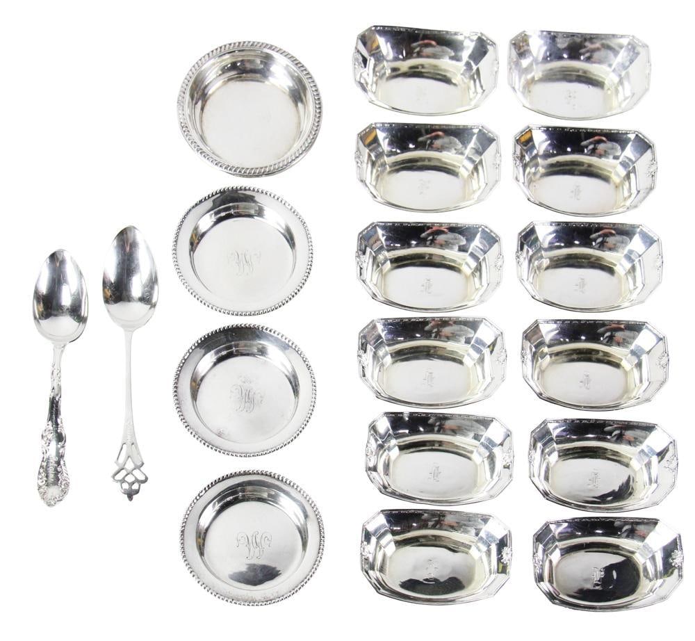 Sterling Salt Dishes, Coasters, Spoons (1 of 13)