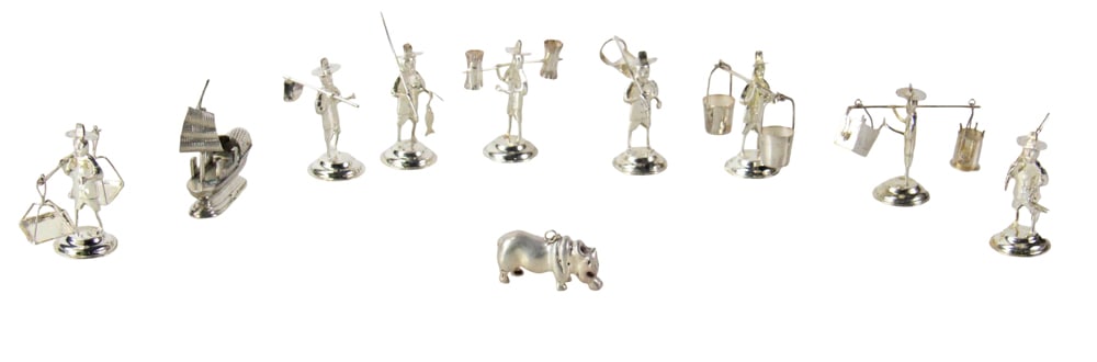 Hong Kong Sterling Place Cards: Hong Kong sterling place cards, (10) pieces total. Approximately 6.6 troy oz TW. Provenance: La Jolla, California collection. PLEASE NOTE: payment for silver, gold, jewelry, and coins must be made via