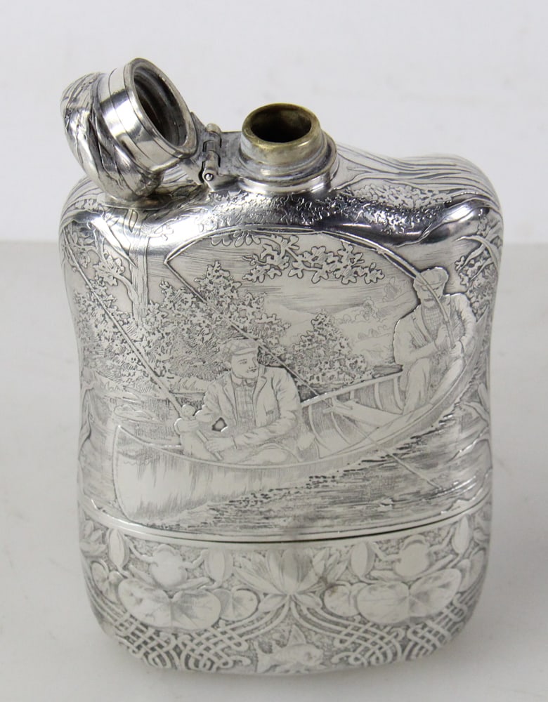 Tiffany and Co. Sterling Flask, Dated 1901 - 12