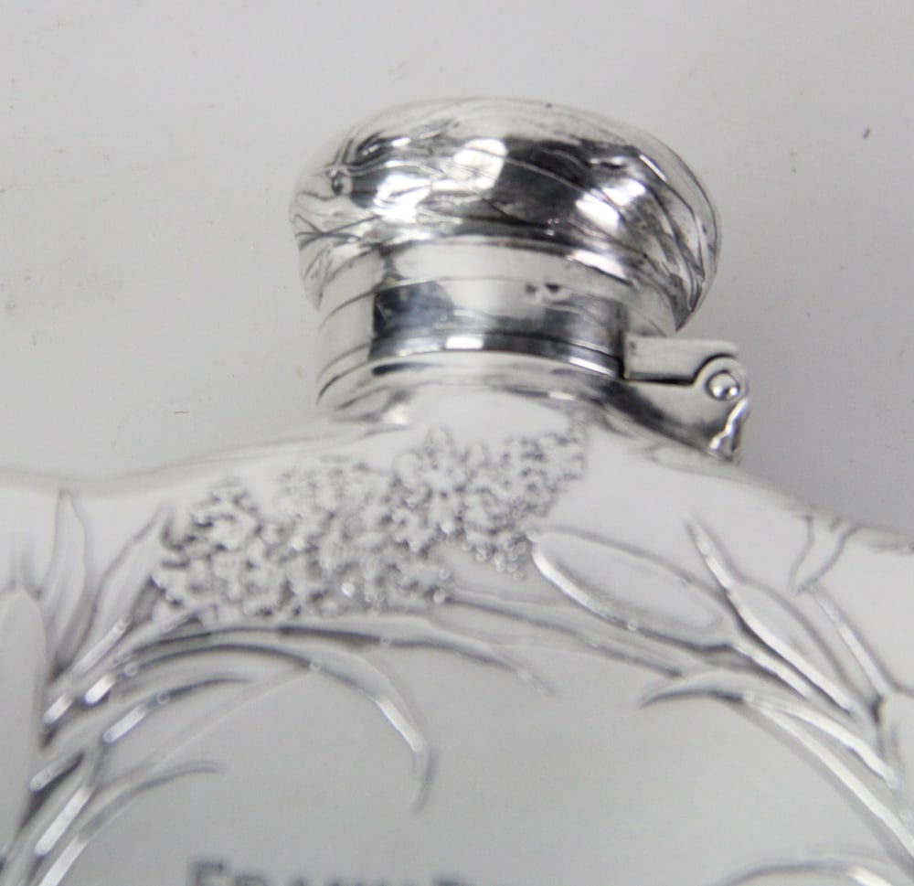 Tiffany and Co. Sterling Flask, Dated 1901 - 8