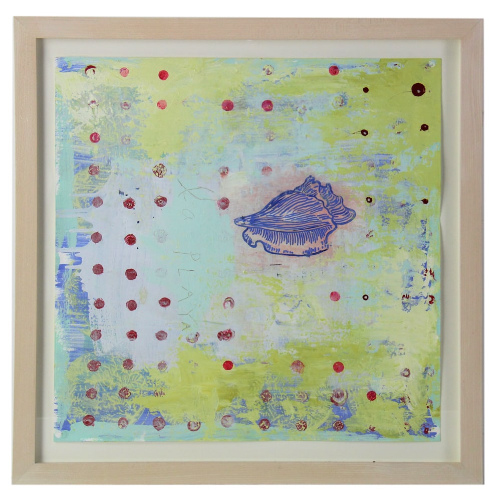 Anne Krinsky, Dotty 4, Mixed Media on Paper: Anne Krinsky, "Dotty 4", mixed media on paper, 2002, 18" x 15", framed 21" x 21". Provenance: From a private Boston art collection.