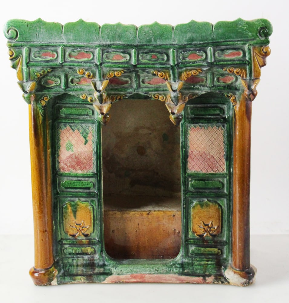 Chinese Ming Dynasty Glazed Altar: Chinese Ming Dynasty glazed altar, 18" H x 16" W x 8" D. Provenance: Weston, Massachusetts collection.