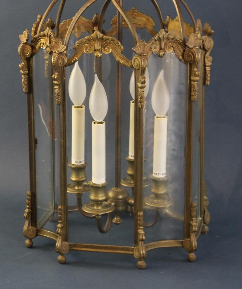 French Brass Lantern with Chain - 3