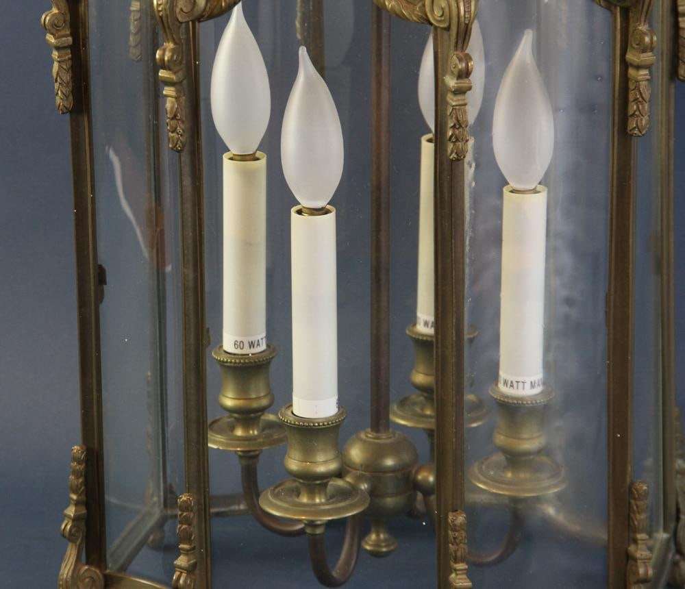 French Brass Lantern with Chain - 4