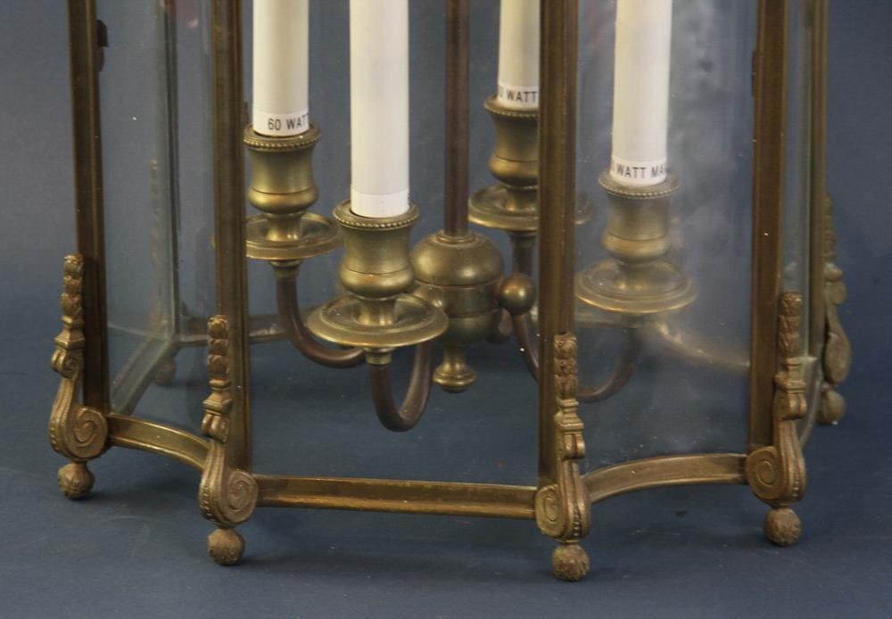 French Brass Lantern with Chain - 6
