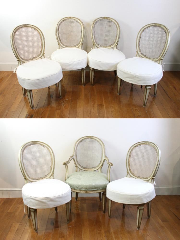 Set of Neoclassical Style Cane Back Chairs (1 of 14)